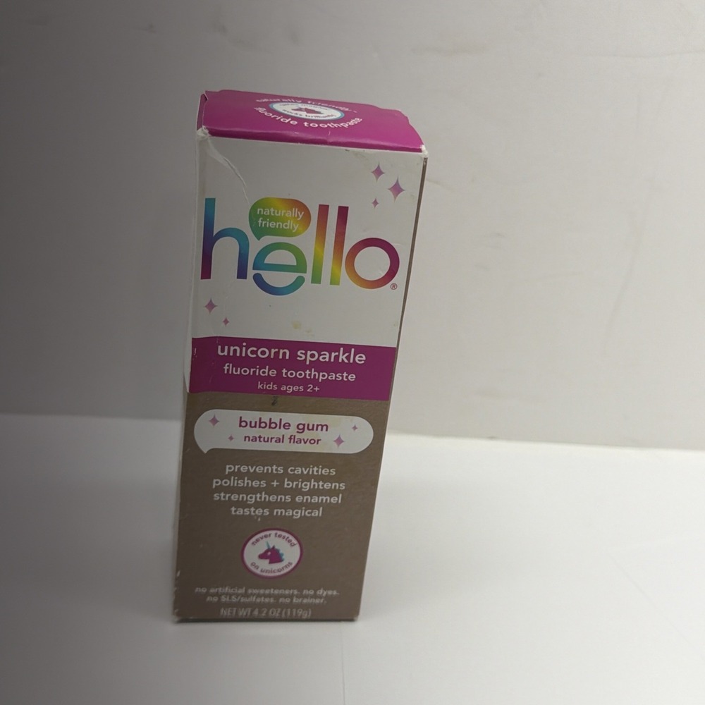 Hello Bello, Kids Fluoride Toothpaste Unicorn Sparkle Bubblegum, 4.2 Oz
